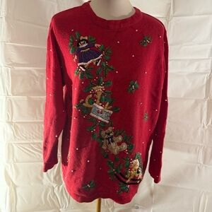 Vintage Victoria Jones Woman Red Holiday Sweater